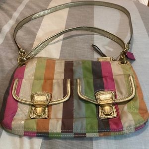 Authentic Crossbody multicolored coach purse